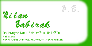 milan babirak business card